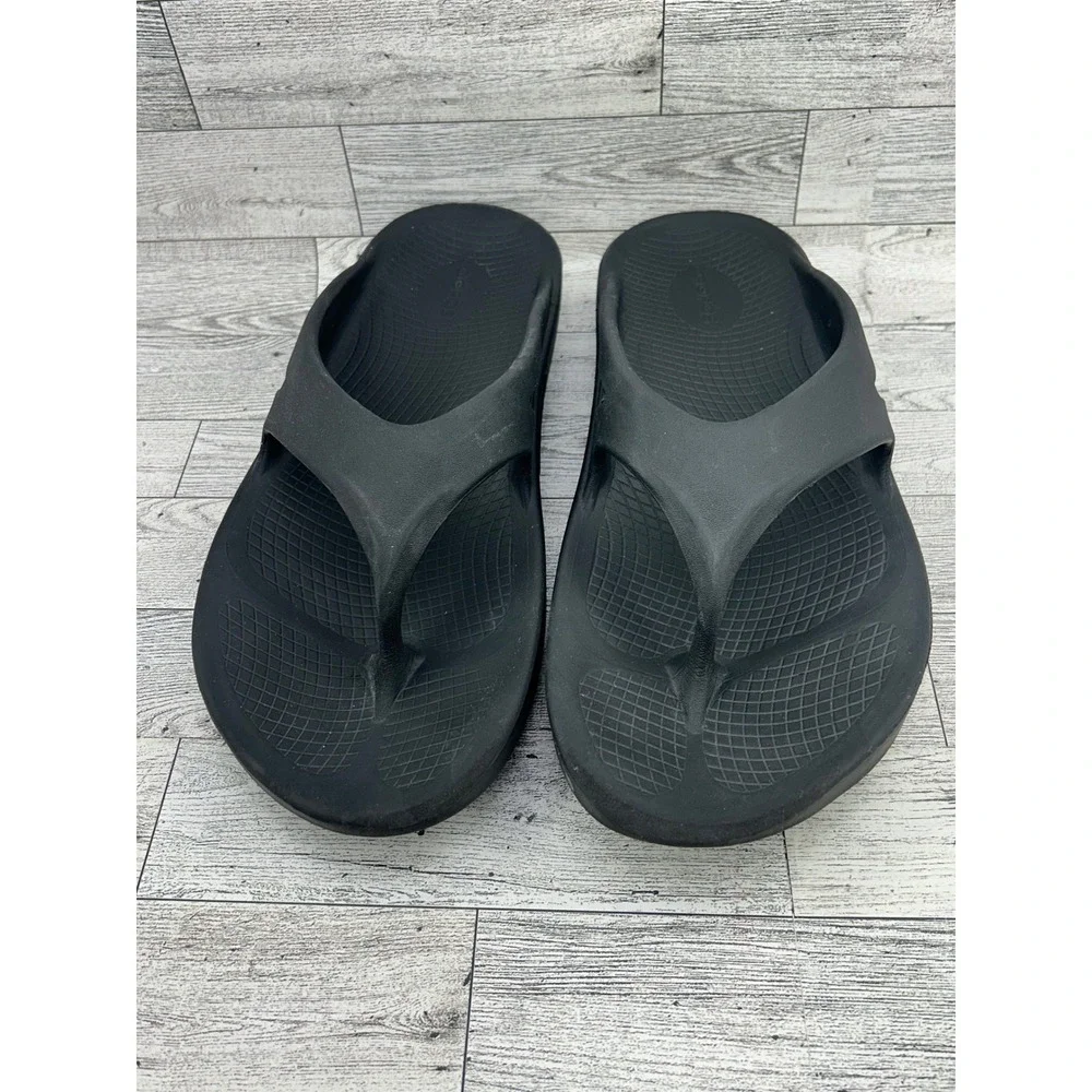 OOFOS Black Unisex OOahh Sport‎ Slide Sandals Flip Flops Comfort Sz M10 W12 EU43